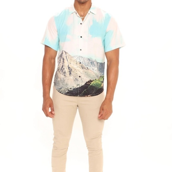 Holy cross, short sleeve woven Men top -multicolor - Picture 3 of 4